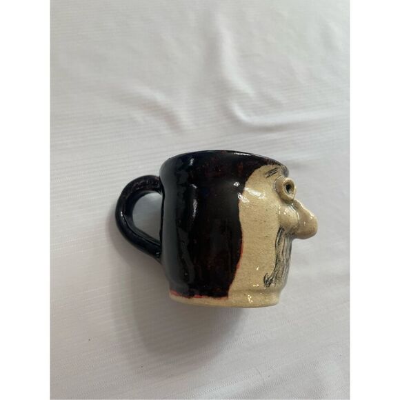 Vtg Mid Century Ugly Mugs Hippie Studio Art Cup Funny Face Coffee Mustache Man - Picture 3 of 9